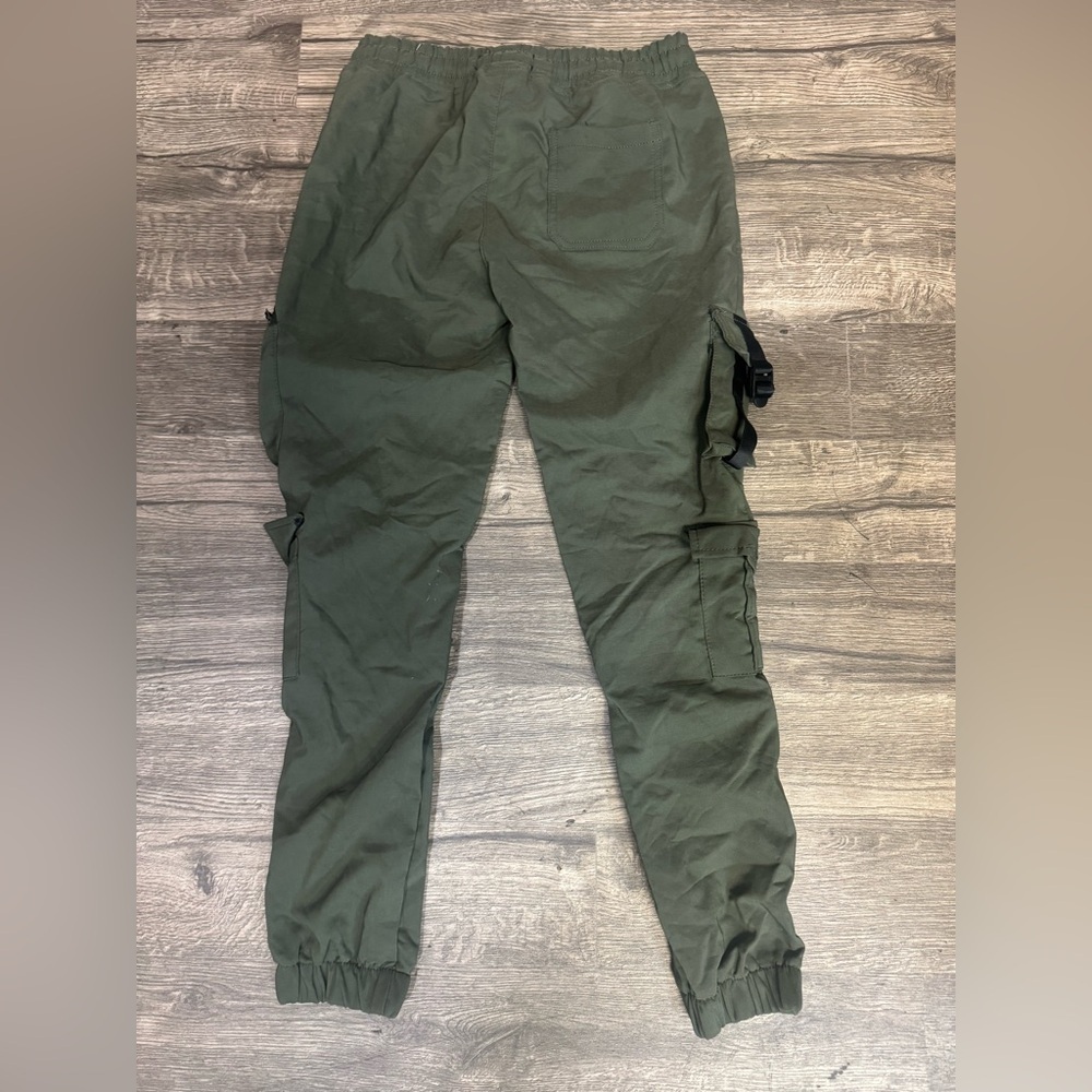 Kids Olive Green Cargo Joggers - Picture 4 of 7